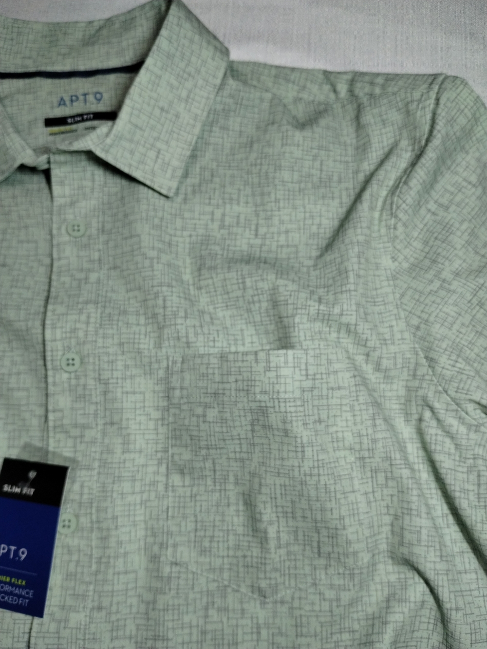 Apt. 9 Men’s Long-Sleeve Button-Down Shirt in Sage Green - Picture 7 of 11